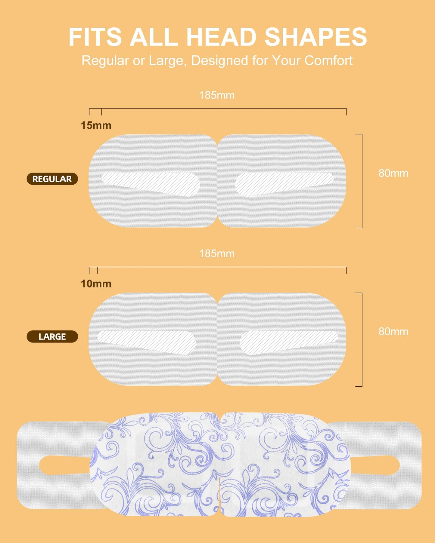 LEXNHOM Heated Eye Mask Disposable 24 Pack, Large, 45+ Min Self Heating Steam Eye Mask for Dry Eyes Dark Circles Puffy for Sleep Travel Office, Warming Rest Eyes Mask Best Gifts for Women (Chamomile)