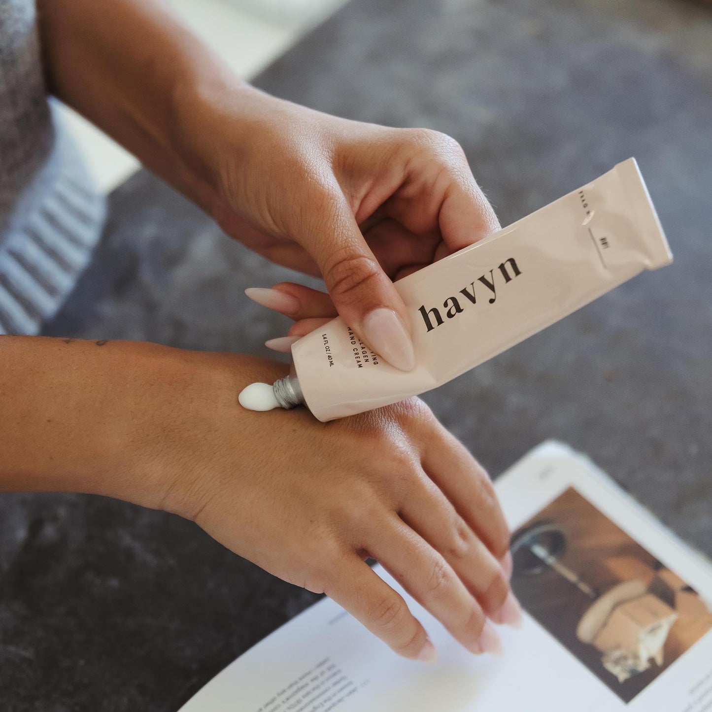 Havyn Comforting Collagen Hand Cream 1.4 oz 40 mL | Hand Cream for Dry Cracked Skin | Hand Lotion Travel Size | Non-Toxic Fragrance | Allergen-Free | Gluten-Free | Nut-Free | Vegan (1.4 oz, 001 Hope)