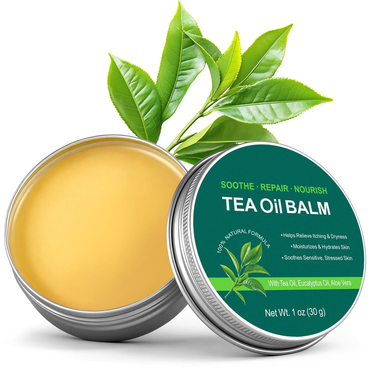 ZIXBMHYJ Tea Tree Oil Balm, Tea Tree Oil for Skin, Soothing Balm with Eucalyptus, Aloe, Lavender & Calendula, Soothes Dry, Itchy Skin on Feet, Body & Common Irritated Areas, Intense Moisturizer