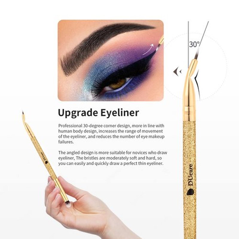 DUcare Eyeshadow Brushes Set Duo End Eye Makeup Brushes Professional Eyeshadow Brush set 5Pcs Travel Concealer Eyebrow Eyelash Eye Liners Blending