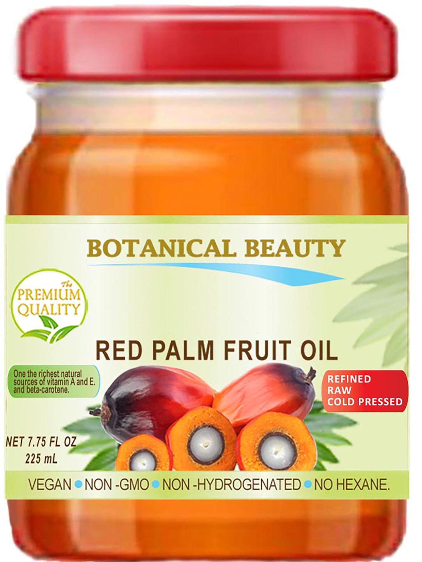 RED Palm Fruit Oil Brazilian 100% Pure Refined Undiluted Cold Pressed Super Food 7.75 Fl.oz 225 ml by Botanical Beauty