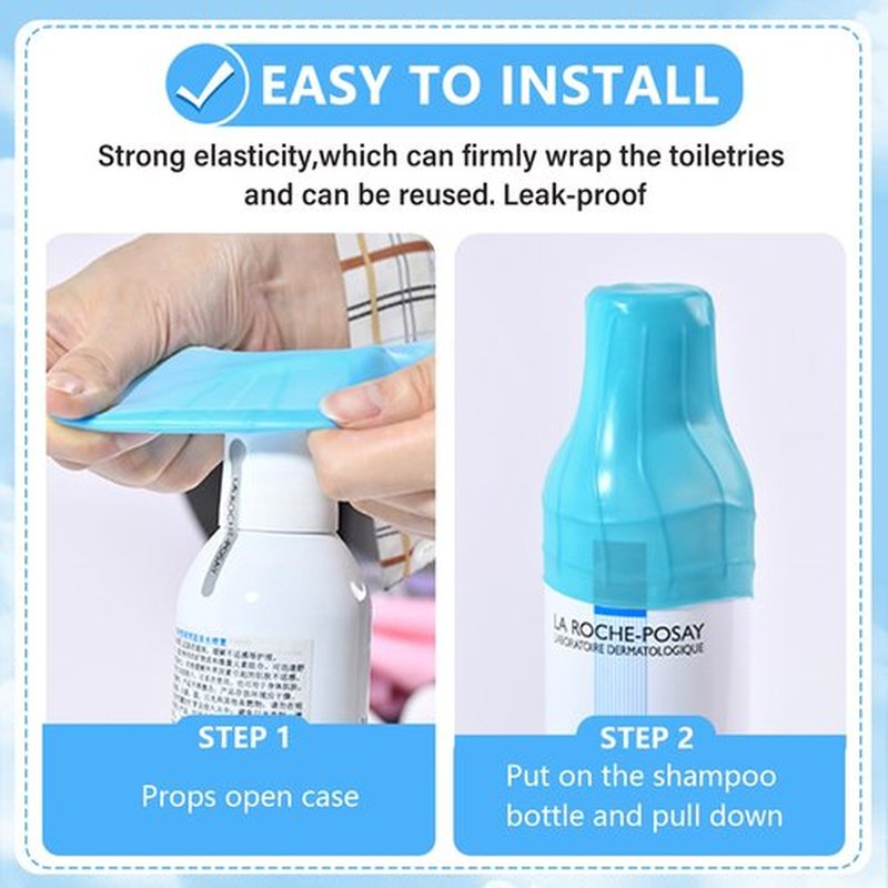 8 Pack Silicone Bottle Covers,Elastic Sleeves for Leak Proofing,Travel Essentials for Women Men,Reusable Accessories Luggage for Travel Size Toiletries,Cruise Ship Essentials, Travel Must Haves