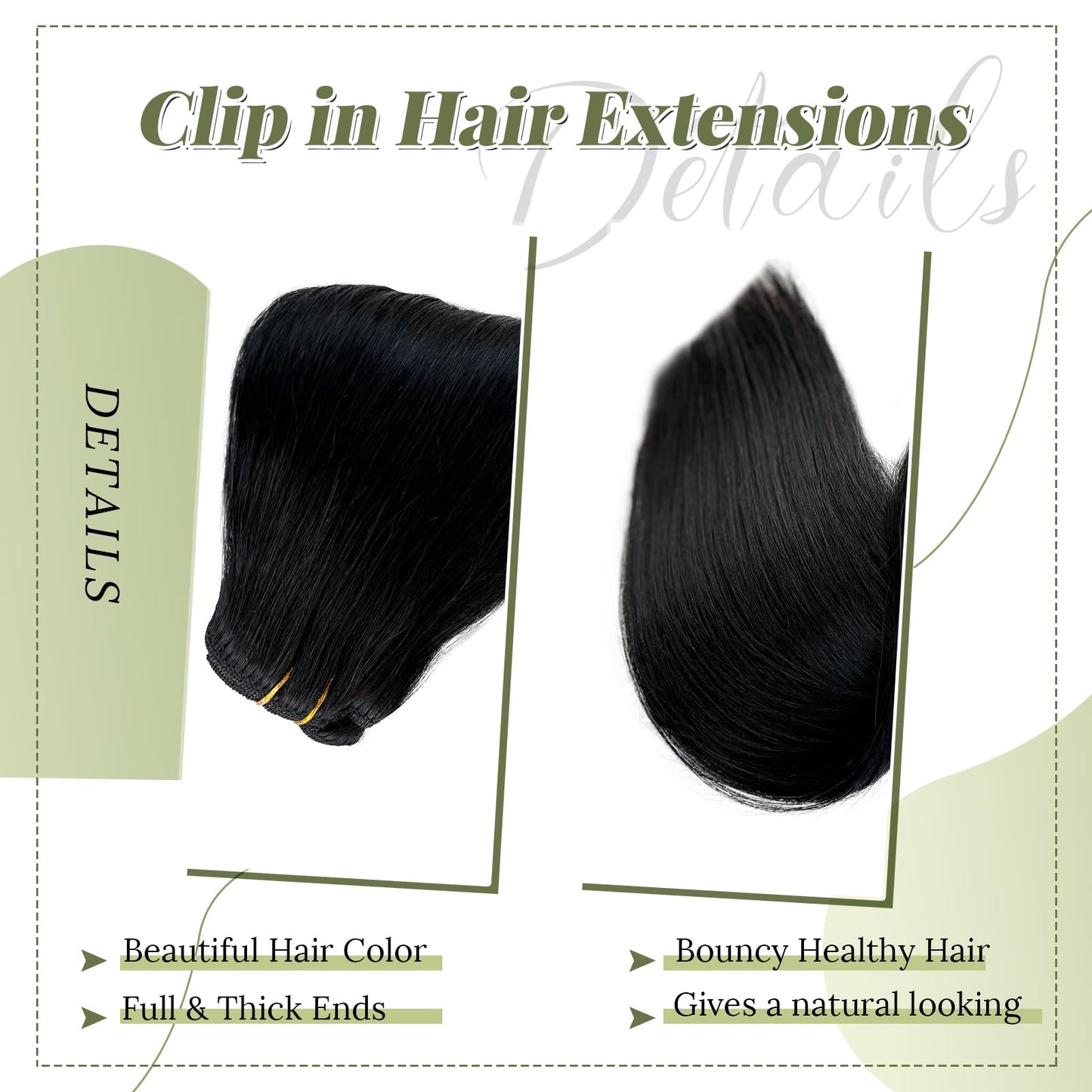 Clip in Hair Extensions Black Real Hair Extensions Clip in Remy Human Hair 5pcs 70g Thick Straight Natural Black Clip ins Human Hair Extensions for Black Women 15 Inch Can be Styled