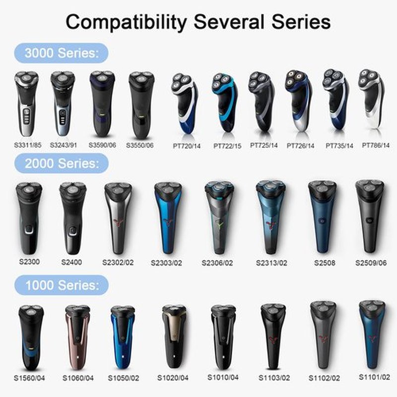 Rollingfit SH30 Replacement Heads Compatible with Philips Norelco Electric Shaver Series 1000, 2000, 3000 and S738, Easy Cut and Replace, 3-pc Pack