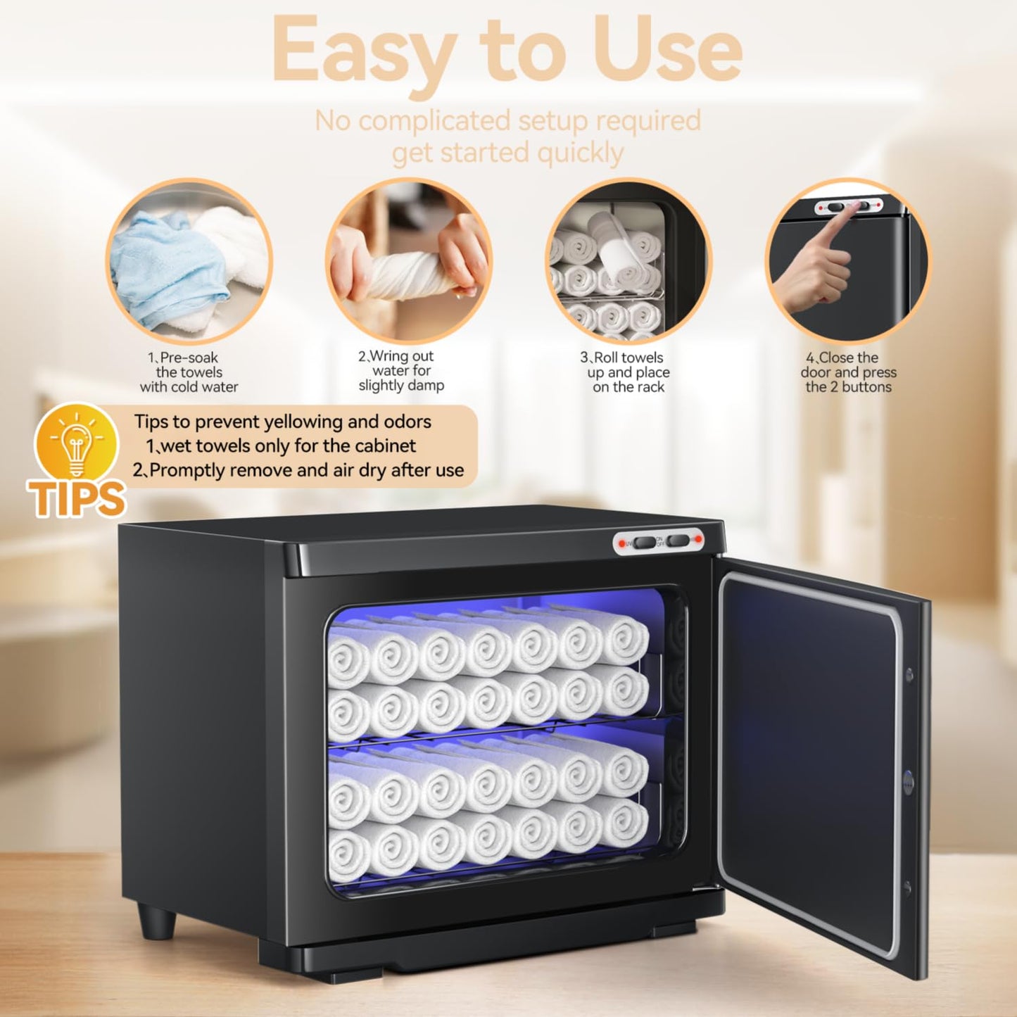 VERYTOP 23L Hot Towel Warmer for Spa, Large 2-in-1 Spa Towel Warmers for Facials Esthetician, Towel Warmer Cabinet Towel Heater for Barber, Salon(Black)
