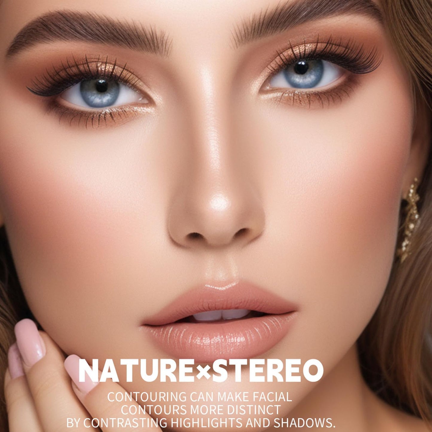 Okerker Cool Toned Contour Palette with Mirror, Taupe Grey Contour Powder for Fair Pale Light Cool Toned Skin,Neutralizes Redness, No Orange, Nose Contouring Bronzer Powder with Nose Contour Brush