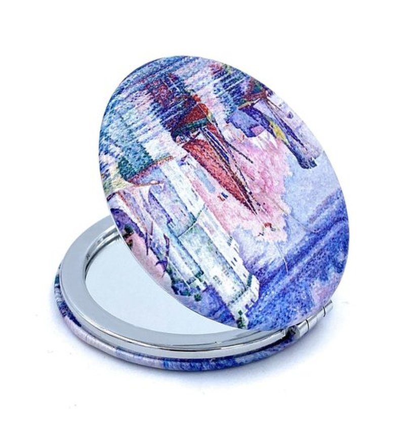 Mirror Small Fold Pocket Makeup Mirror Purple Cosmetic Mirror Handheld Variety Paul Signac Print Great Wedding Gift