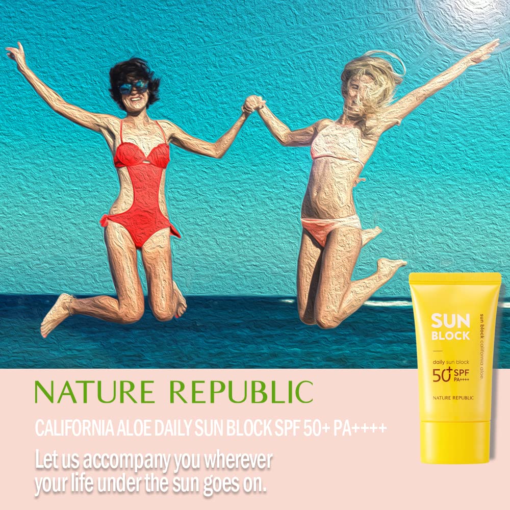 California Aloe Daily Sun Block SPF 50+ PA++++ - 1.92 fl oz | Nature Republic