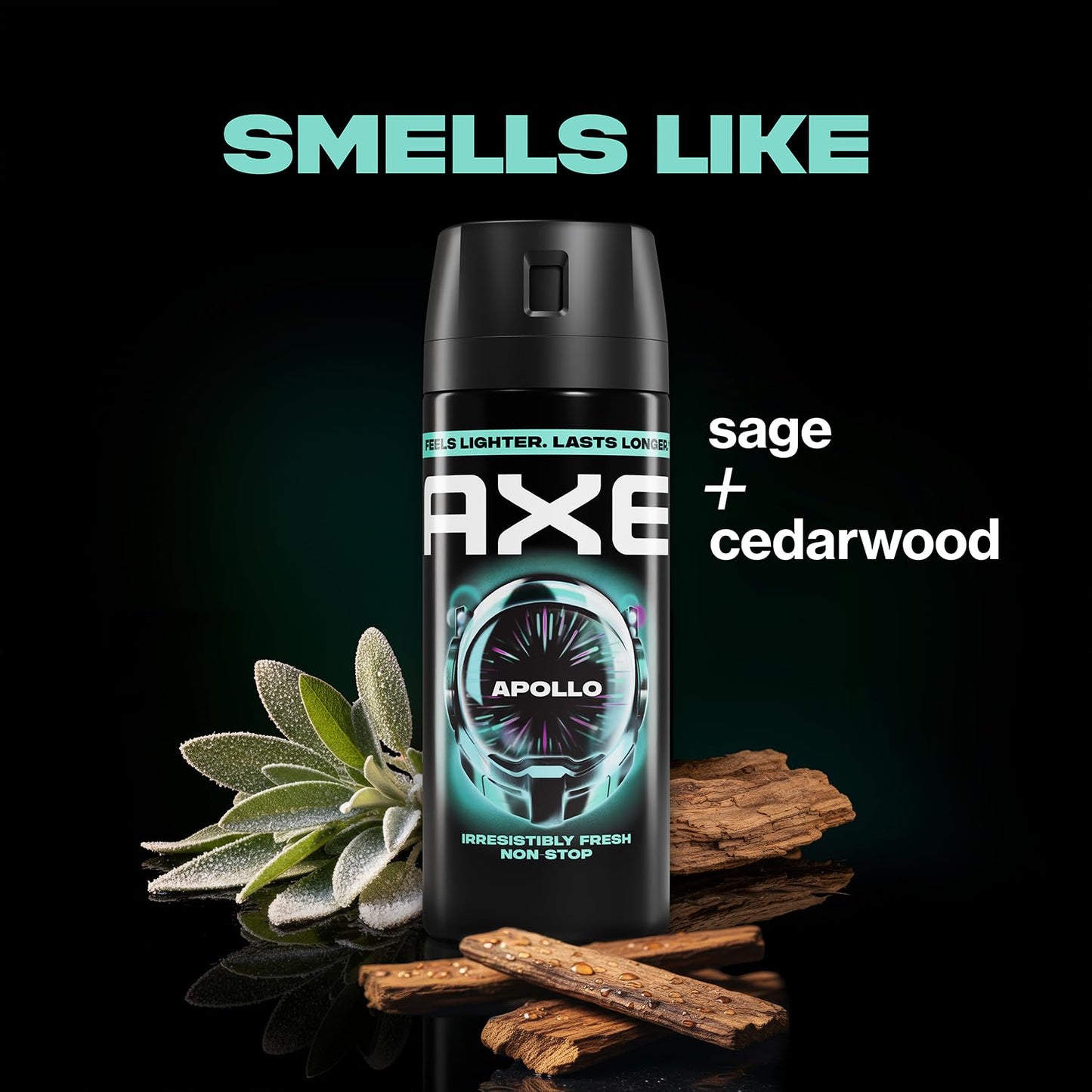 AXE Travel Deodorant, Body Spray, Apollo, 3-Pack – 48H High-Definition Scent & Odor Protection, Sage & Cedarwood, Aluminum-Free, 1 Oz Ea