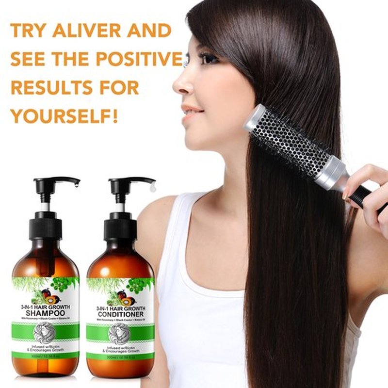 Biotin Shampoo and Conditioner for Hair Loss| Thickening Hair Products with Rosemary, Black Castor & Batana Oil - Strengthens, Repair, Add Shine for Women Curly, Straight, Dry and Damaged Hair