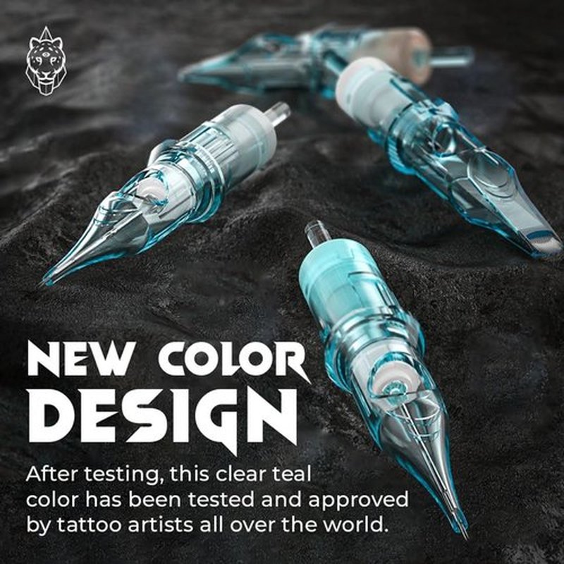 20pcs Tattoo Cartridge Needles- Tattoo Needles Cartridges Sterilized with Membrane Mixed Sizes-Upgraded 2.0 Casing Design- Durable Tattoo Needles for Tattooing - Round Liner (1214RL)