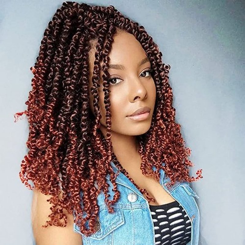 Passion Twist Hair 12 Inch 8 Packs, Pre Twisted Passion Twist Crochet Hair For Black Women, Pre Looped Passion Twist Curly Crochet Hair, Short Crochet Passion Twist Hair (12 Inch (Pack of 8), T350#)