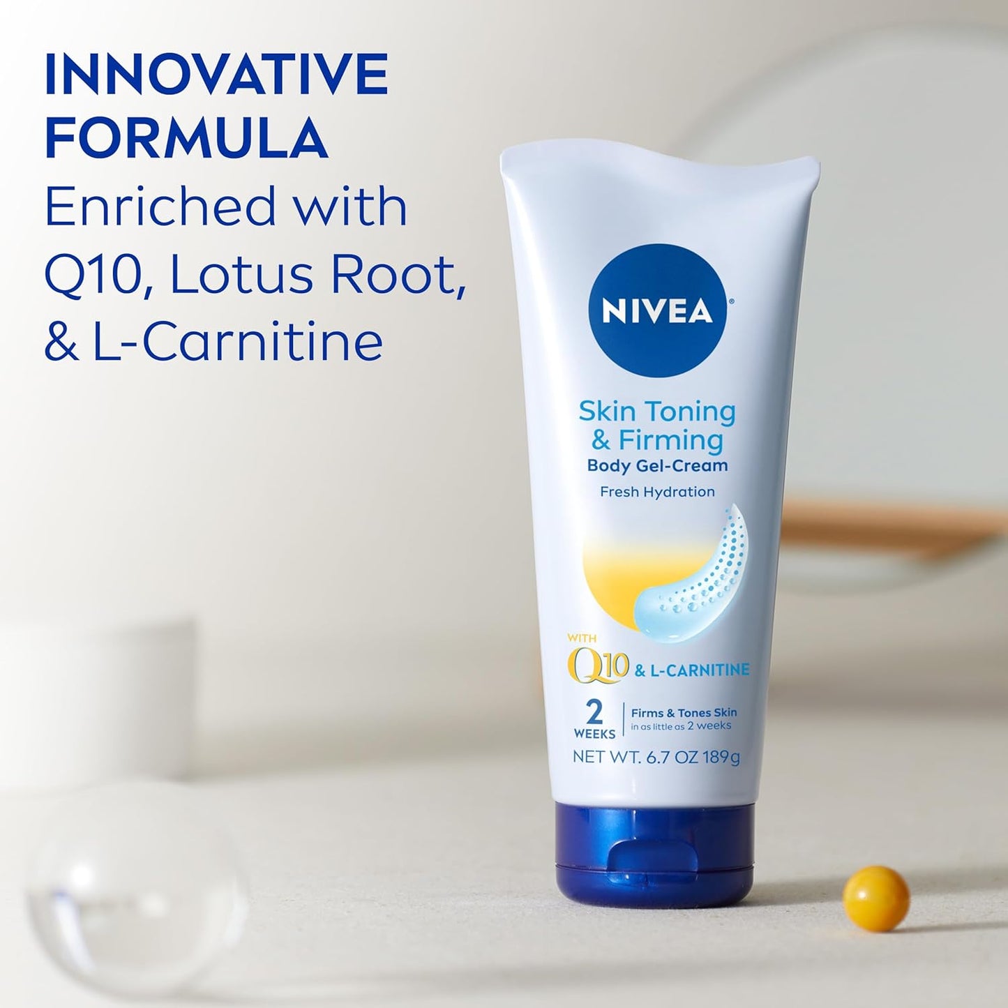 Nivea Anti-Wrinkle Skin Care Set - Firming Neck & Chest Cream + Q10 Body Gel, 6.7 Oz Each