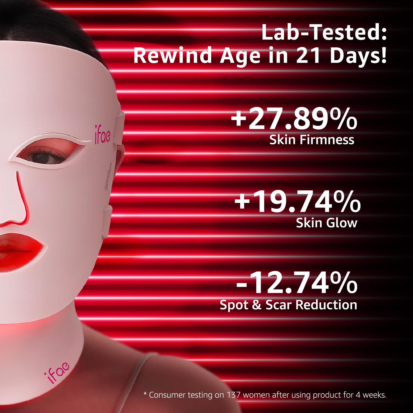 Aesthifae Red Light Therapy Mask for Face and Neck, 7 Colors with NIR Led Face Mask Light Therapy with Eye Protection and Remote, Rechargeable Ergonomic Design for True Anti-Aging Skincare at Home