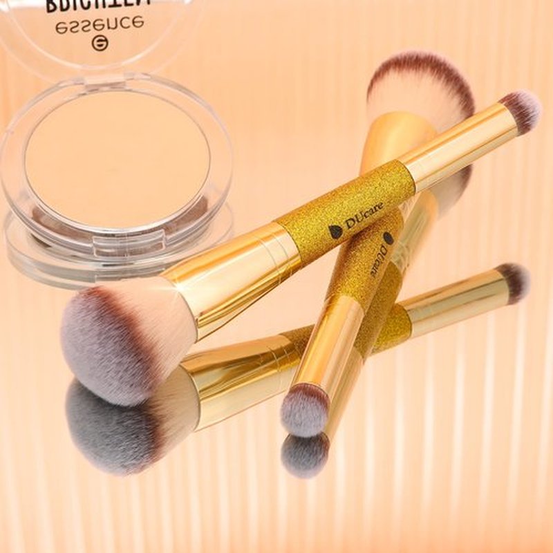 DUcare Makeup Brushes Double Ended Foundation Powder Brush Concealer Brush Perfect for Rounded Taperd Liquid, Cream, Powder,Blending, Buffing