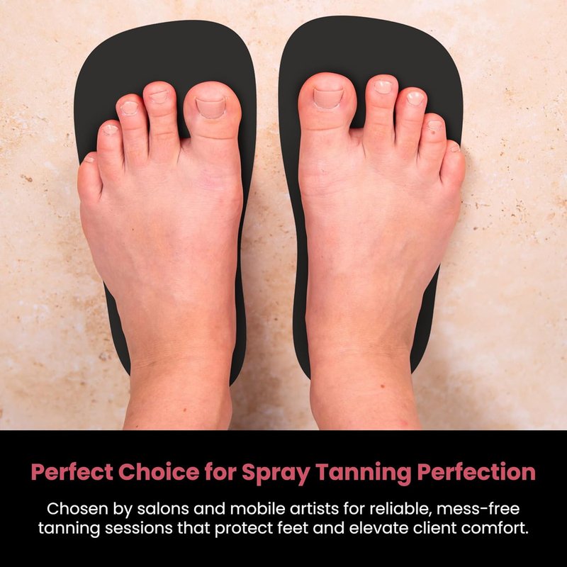 40 Pairs Spray Tan Feet Pads - Disposable Foam Protectors for Hygienic & Comfortable Tanning | Black