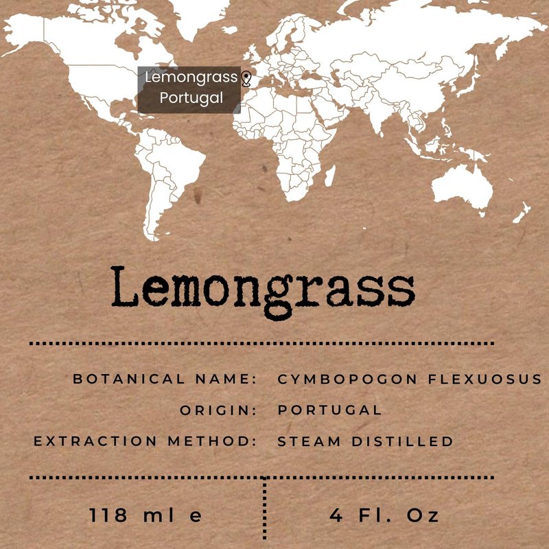 Lemongrass Essential Oil 4 Fl Oz - 100% Pure & Natural Aromatherapy Oil for Diffusers, Skin & Hair Care