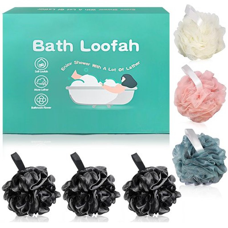 Amazerbst loofah,loofah Sponge for Women and Men,Pack of 6