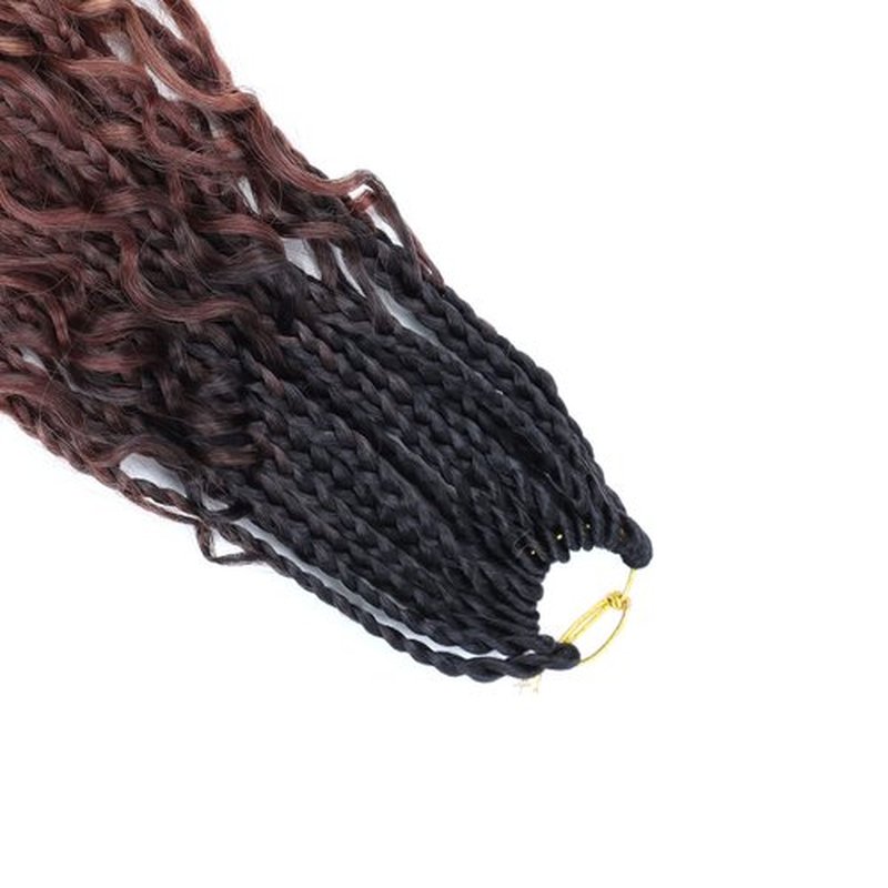 Boho Box Braids Crochet Hair 14 Inch Goddess Box Braids Crochet Hair 1b/33/30 Bohemian Box Braids Crochet Hair Synthetic Braiding Hair 8 Packs Crochet Box Braids Crochet Hair for Black Women