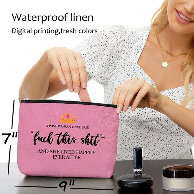 Funny Gifts for Women, Aunt, Strong Women Retirement Gifts Cool Gifts for Coworkers, Hostess Gift Ideas Gag Gifts Birthday Girls Weekend Fun Gifts Makeup Travel Bag Inspirational Cosmetic Bag