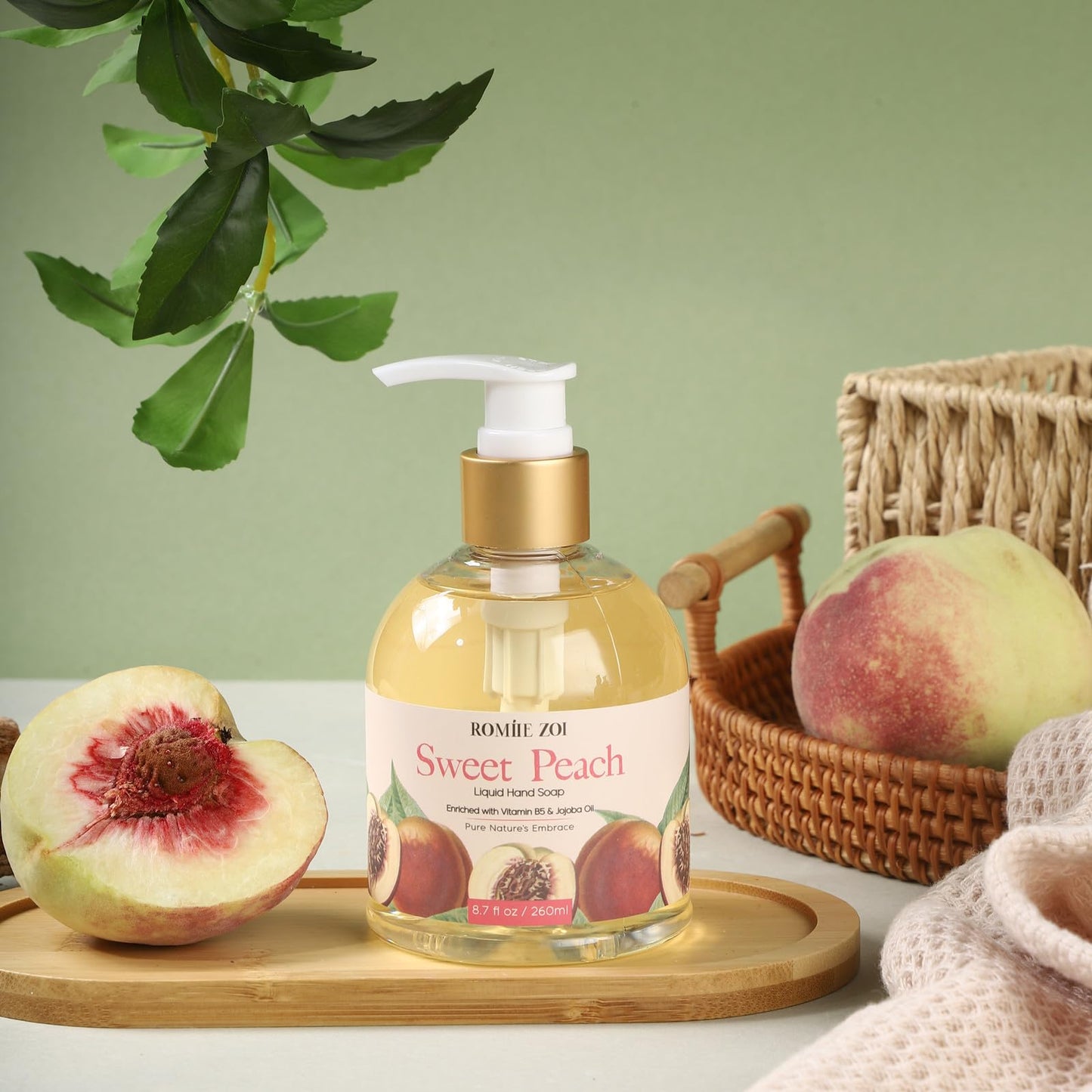 ROMIIE ZOI Liquid Hand Soap, Sweet Peach, 260ml/8.7 fl.oz