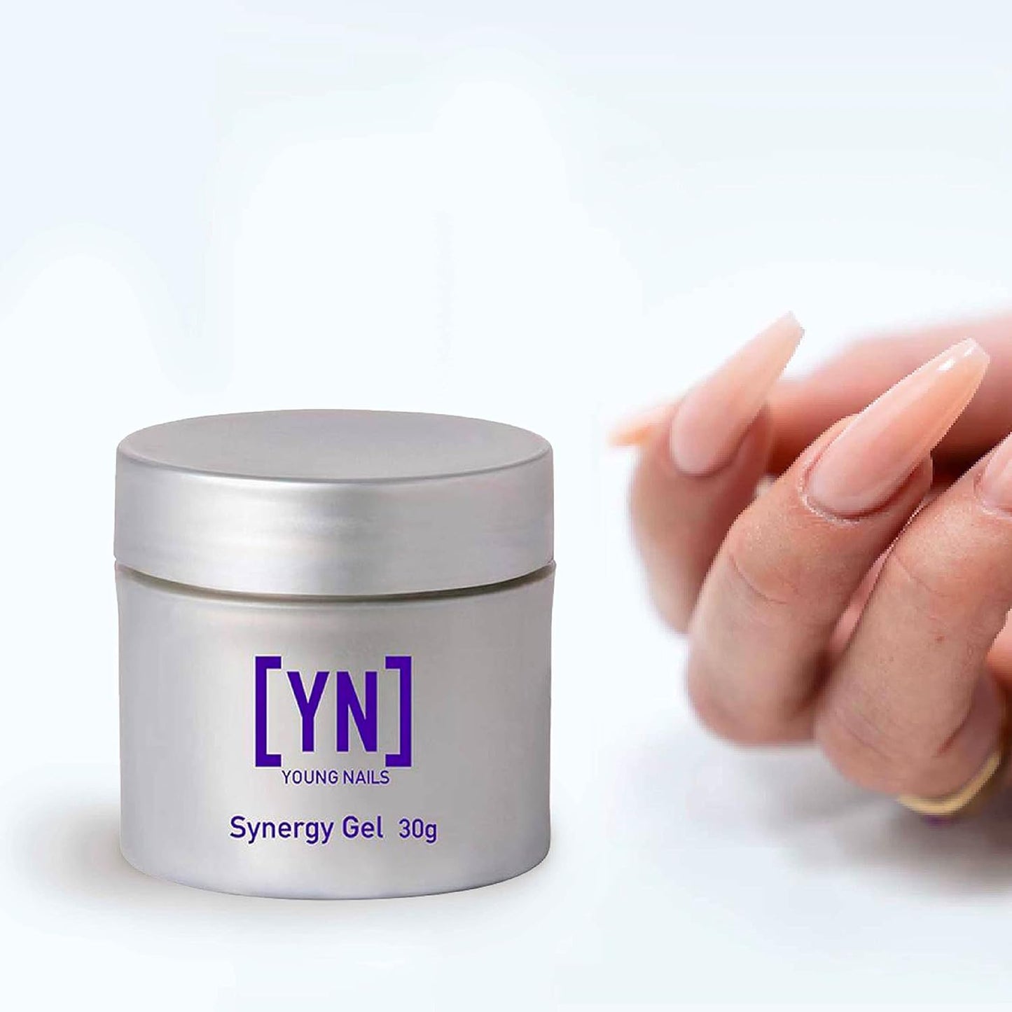 Young Nails Synergy Clear Gloss Finishing Gel - Builder Top Coat for Superior Adhesion & Strength, 15g