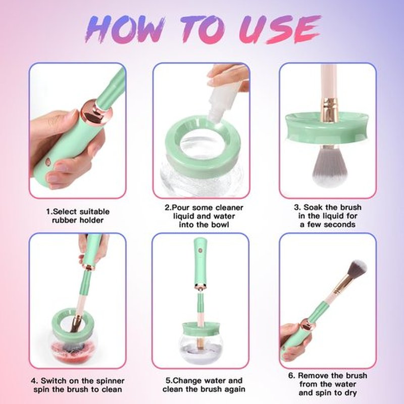 Makeup Brush Cleaner and Dryer Machine - Makeup Brush Spinner - Deeply cleaner for Makeup Brush - Quick Wash and Dry