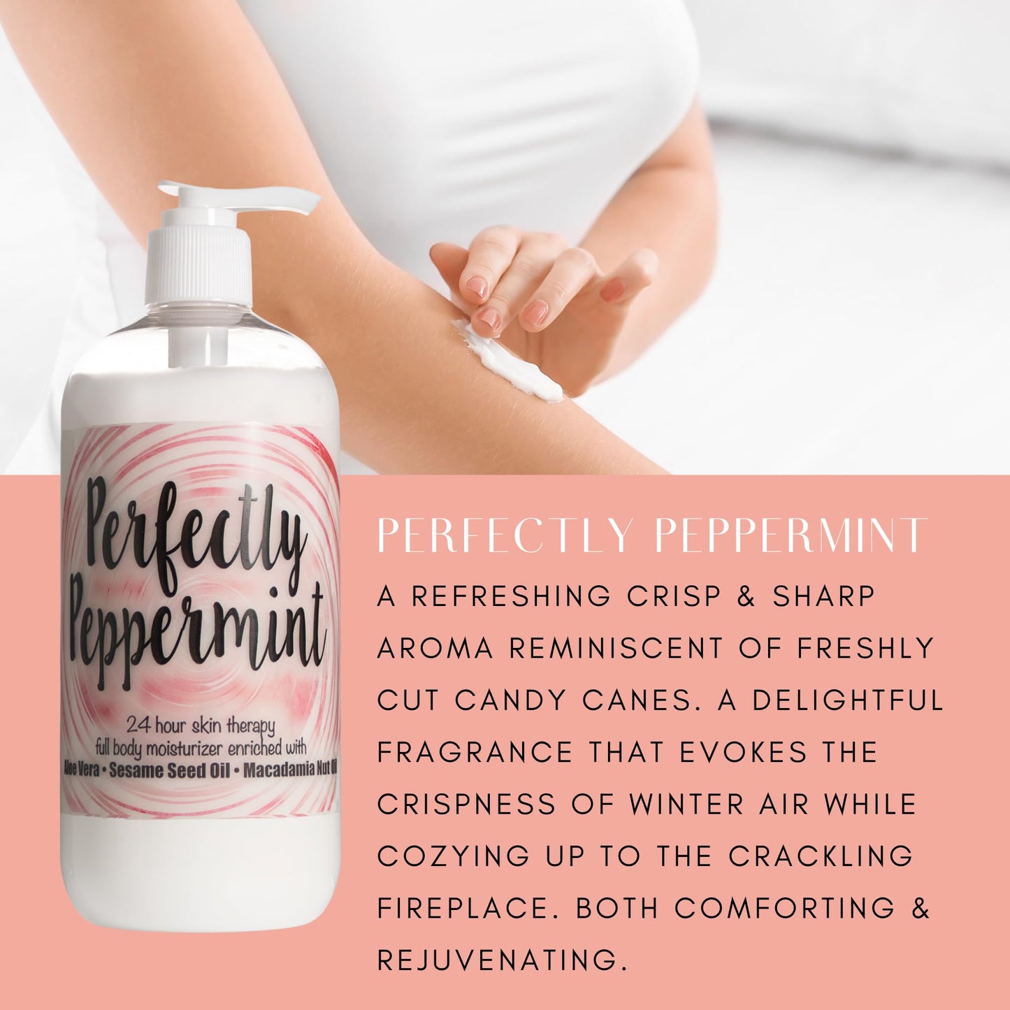 The Lotion Company 24 Hour Skin Therapy Lotion – Peppermint Scented Full Body Moisturizer with Aloe Vera, Paraben-Free, Soothing & Hydrating for Sensitive Skin, Made in USA, 16 oz Body Lotion