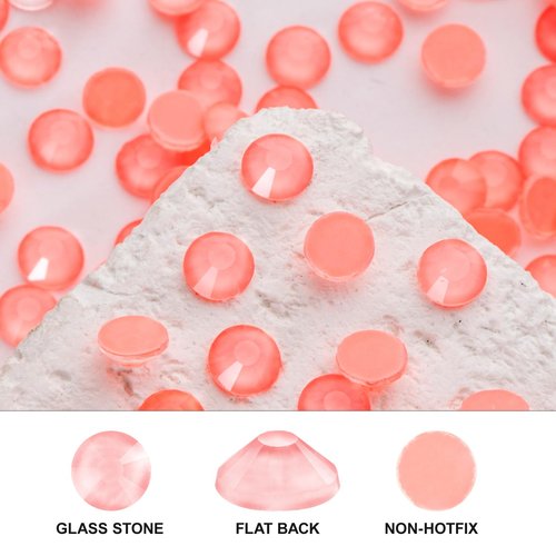 Novani 3000 Pieces Flatback Rhinestones Glass Round Gems Mocha Lt.red Crystals for Nail Art DIY Crafts Clothes Shoes,SS6,1.9-2.0mm