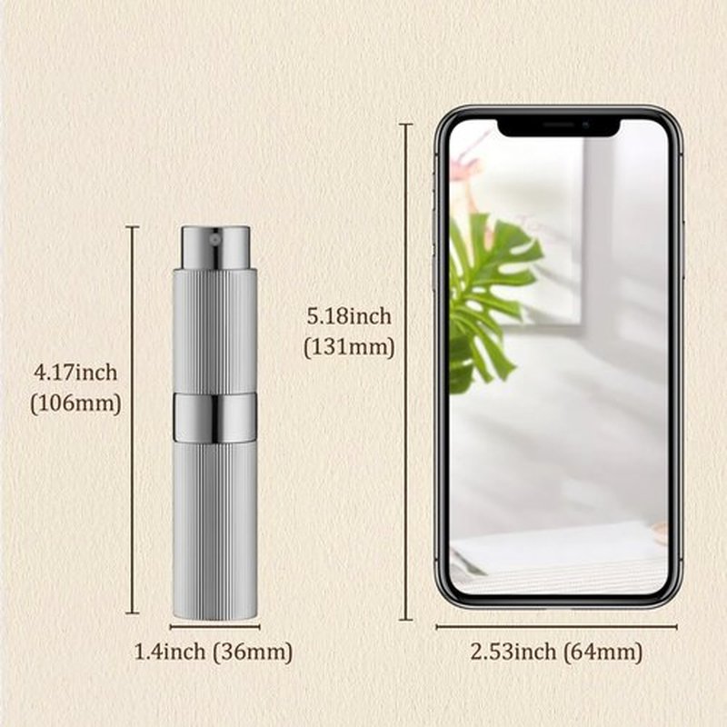 LISAPACK 8ml Stripe Perfume Atomizer Spray Bottle, 3pcs Travel Cologne Sprayer Refillable, Empty Mini Portable Perfume Dispenser (Silver, Gold, Blue)