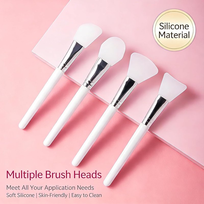 Silicone Face Mask Applicators - 4 PCS Beauty Tools for Mud & Clay | Soft Brushes for Skincare & Lotion