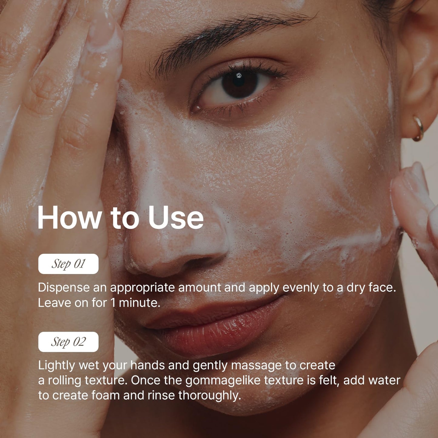 inyoe Dough Cleansing Foam with 3% Amino Acid Complex + Rice, 3 Step Transforming Amino Acid Facial Cleanser, Gentle Pore Care for Smooth Skin, 4.06 fl oz