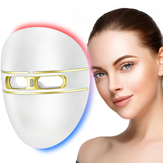 F FIWENE Pro-Grade FSA LED Light Therapy Facial Mask-Red & Blue Light Anti Aging for Face-HSA Salon Treatment for Acne, Wrinkles & Redness at Home,Ideal Skincare Device for Birthday, Mom Gift