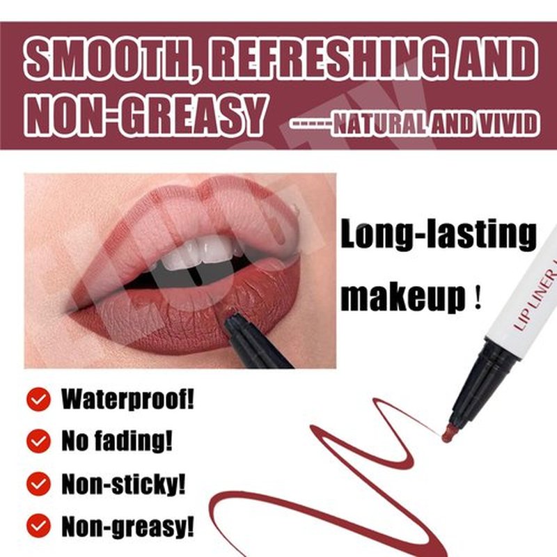 Elugty Cool Story Lip Liner Stain,New Formula Cool Story Lip Liner,Submarine Liquid Lip Liner,Cool Story Lip Liner Liquid,2-in-1 Waterproof Longwear Liquid Lip Liner,Long Lasting Lip Liner (08, 3pcs)