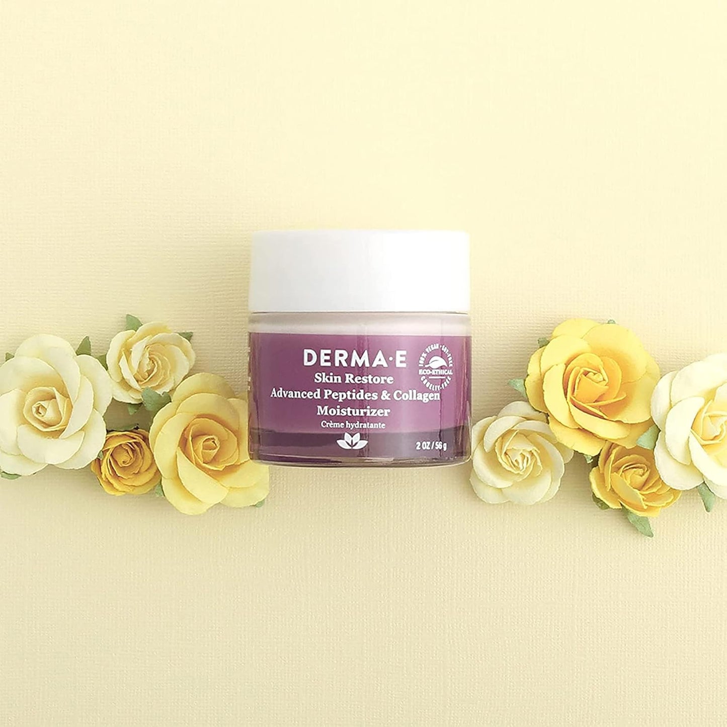 Derma E Advanced Peptides and Collagen Moisturizer – Double Action Face Cream with Peptide Complex – Intense Natural Collagen Moisture Day and Night Cream for Women, 2oz