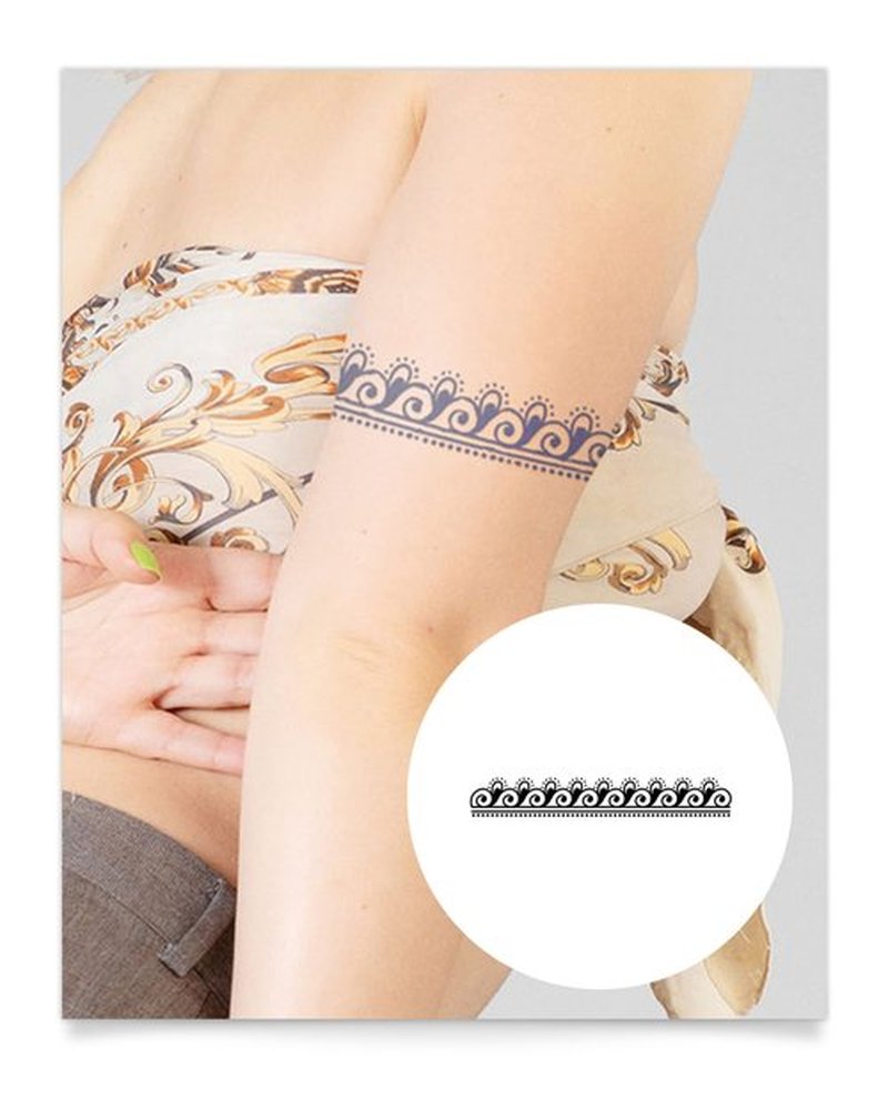 Inkbox Temporary Tattoos, Semi-Permanent Tattoo, One Premium Easy Long Lasting, Water-Resistant Temp Tattoo with For Now Ink - Lasts 1-2 Weeks, Journey Line, 7 x 2 in