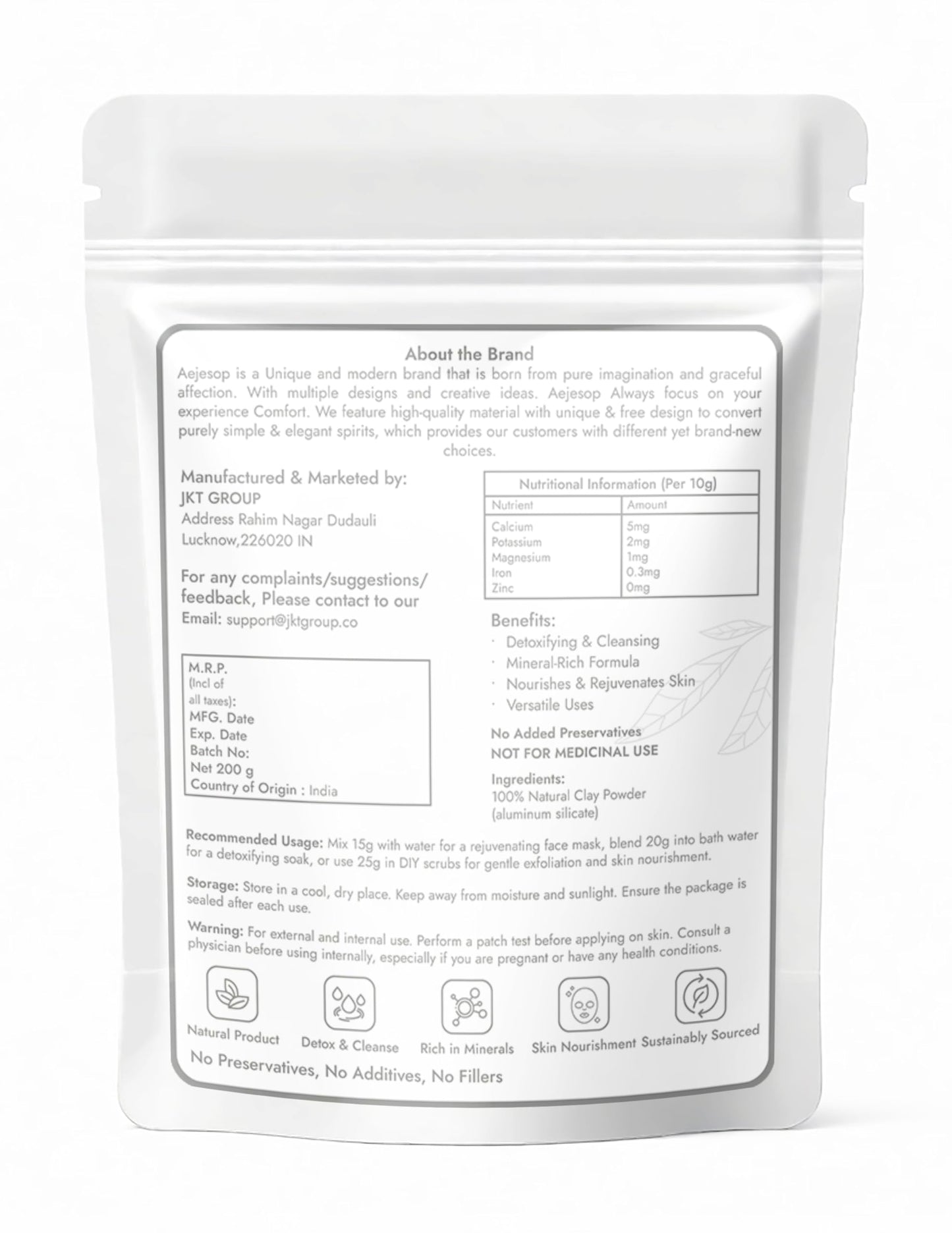 AEJESOP Kaolin Clay Powder, 7 oz (200 g)