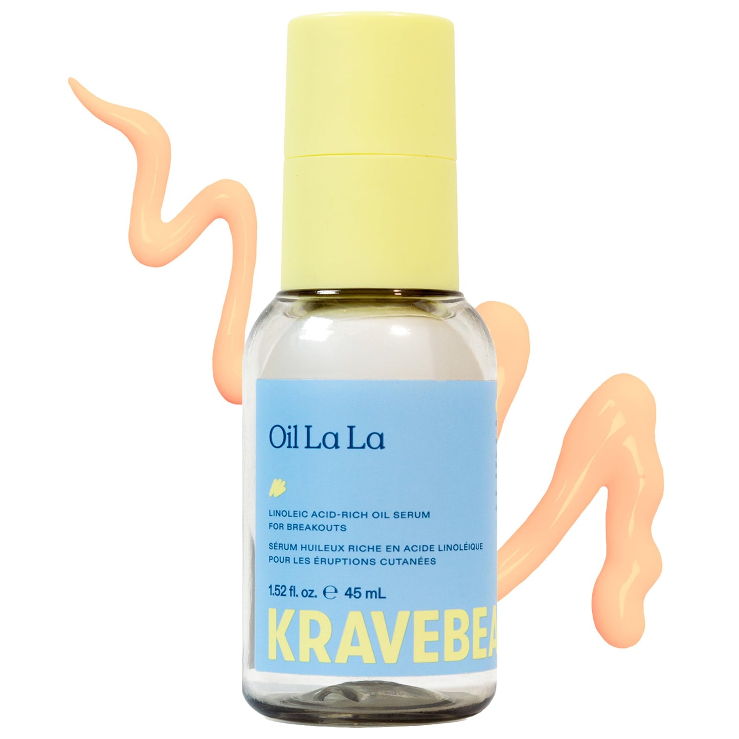 KraveBeauty Oil La La Lightweight Facial Oil for Sensitive Skin, Sebum Balancing Oil Serum with Rosehip Oil, Cicatide Complex and Purple Gromwell Root, No Added Fragrance, 45 mL