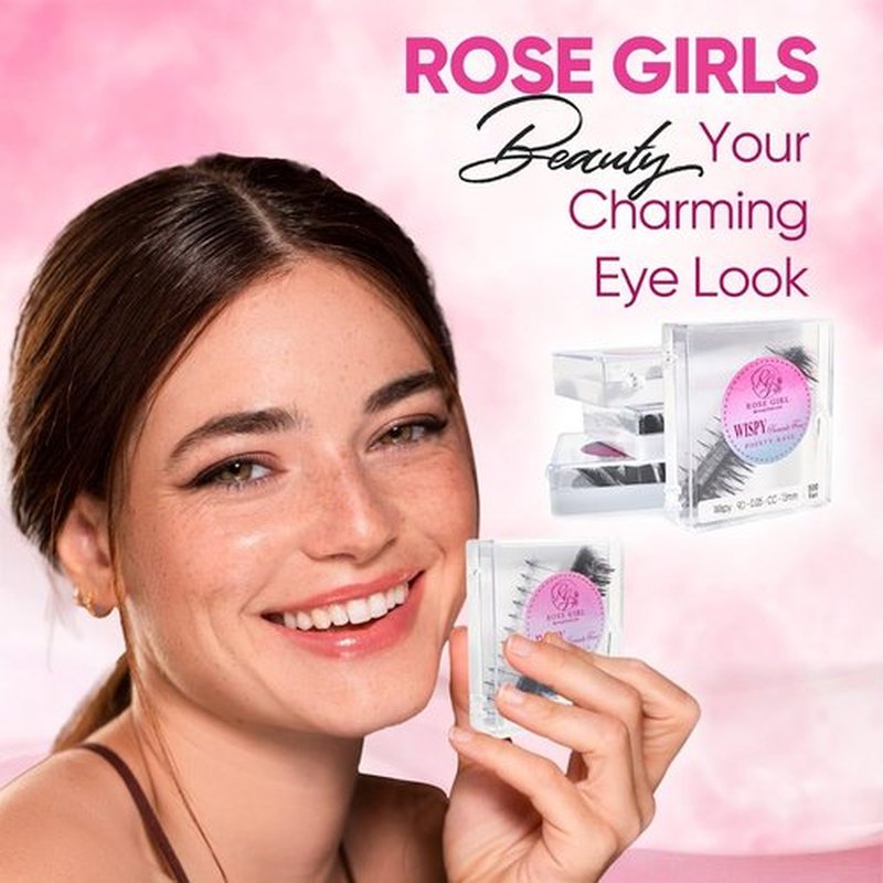 ROSE GIRL Ultra Wispy Lashes Volume Fan-Individual Lashes Fake Eyelashes Extension-Lashes Natural Look-Handmade Kit-5D/7D/9D–C CC D Curl Thickness 0.05~0.07mm-9~16mm Length(9D-0.05-CC-15mm)