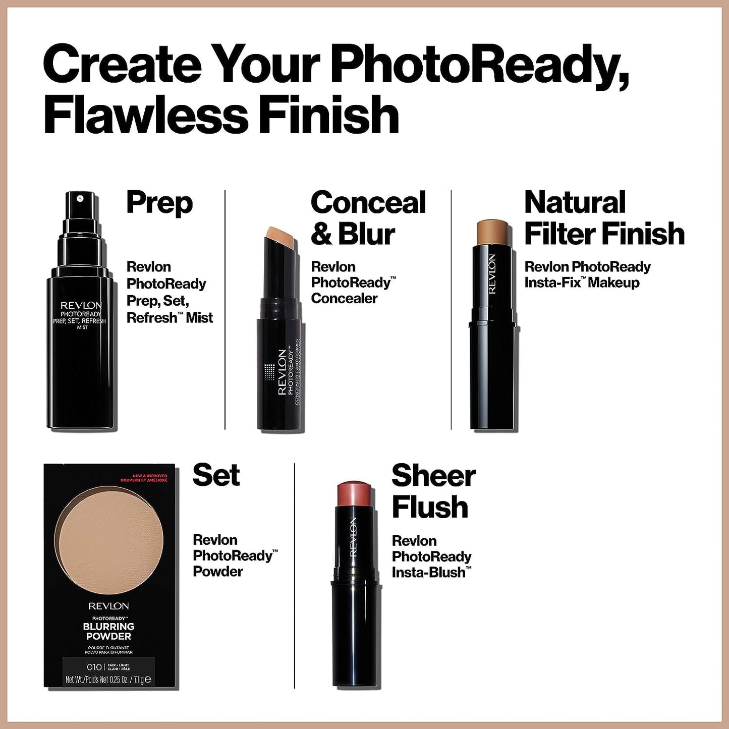 Revlon PhotoReady Light Medium Powder [020] - 0.25 oz, 3-Pack for Flawless Finish