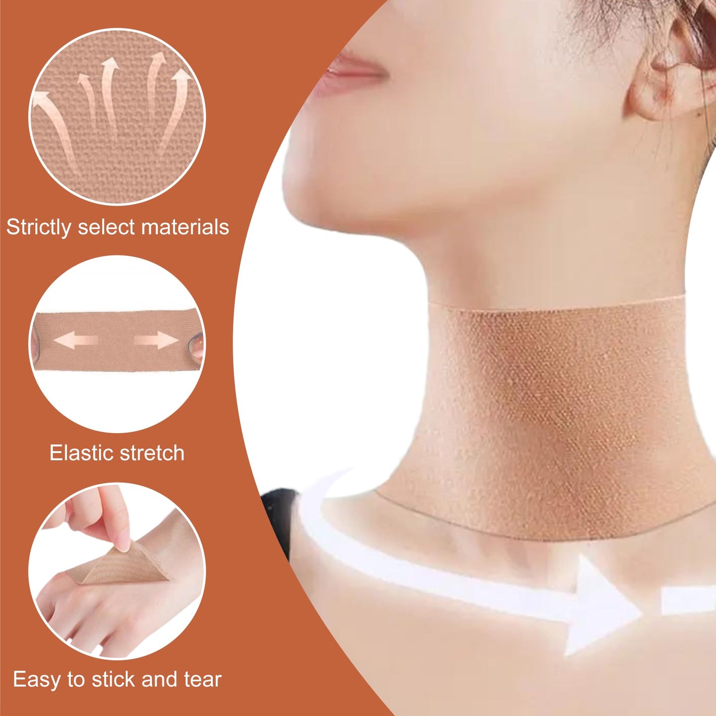 Face Lift Tapes Neck Sunblock Patche, Neck Lift Tapes Neck Sunscreen Tape Excellent Pyhsical Sunblock Protection Effect, Neck Stickers Sunscreen Tapes