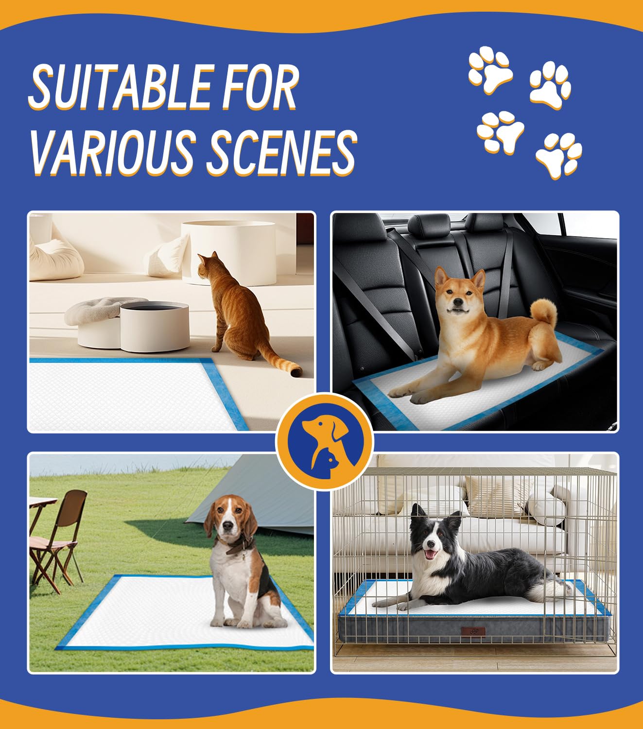 ANKEXIN Large Puppy Pee Pads 22x36 Inch 100-Pack | Extra Absorbent Potty Training Pads for Dogs | Leakproof Quick-Dry & Odor Blocking Pet Housebreaking Supplies