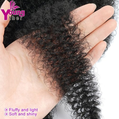 Pre-Separated Springy Afro Twist Hair 24 Inch Long 8 Packs Soft Afro Springy Twist Crochet Hair for Distressed Butterfly Locs Synthetic Marley Twist Braiding Hair Extensions for Black Women (1B#)