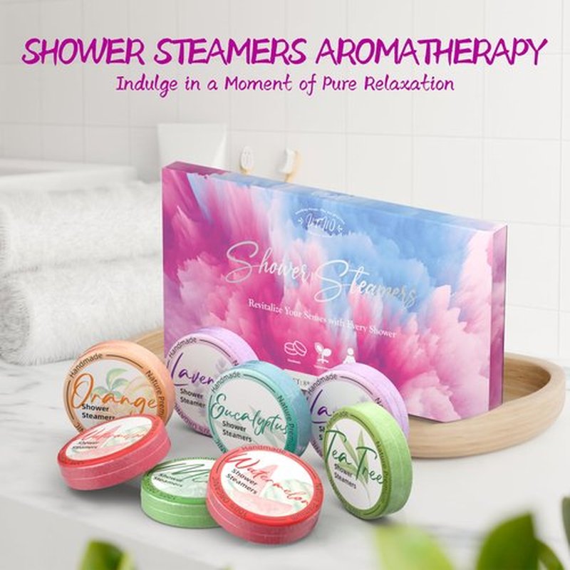Shower Steamers Aromatherapy 8 Pack - Gifts for Women, Shower Bombs with Essential Oils, Self Care and Stress Relief Stocking Stuffers, Birthday Gifts for Women and Men. Dreamy Watercolor Style
