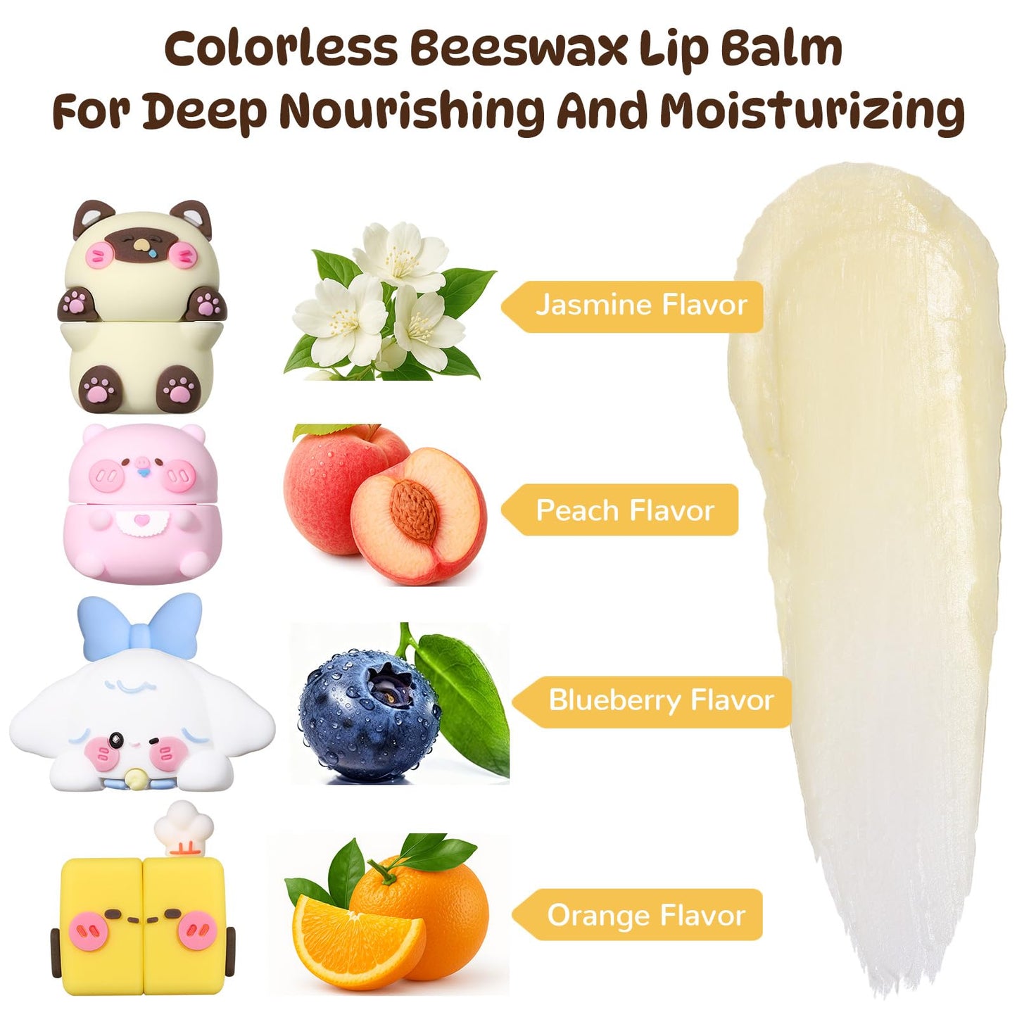 SUSIKEKI Cloud Comfort Lip Balm - Orange Flavor Moisturizer Lip Balm Stocking Stuffer Gift for Men & Women, 3-in-1 Repairs Lip Damage Caused by Dryness, Makeup and UV Rays (04 Tangerine Butter)