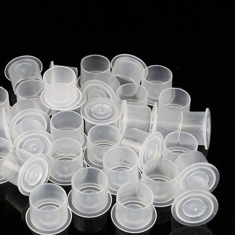 Tattoo Ink Caps Medium - 1000PCS Disposable Plastic Tattoo Ink Cap with Base Tattoo Cups for Tattooing, Tattoo Ink, Tattoo Supplies (14 12mm)