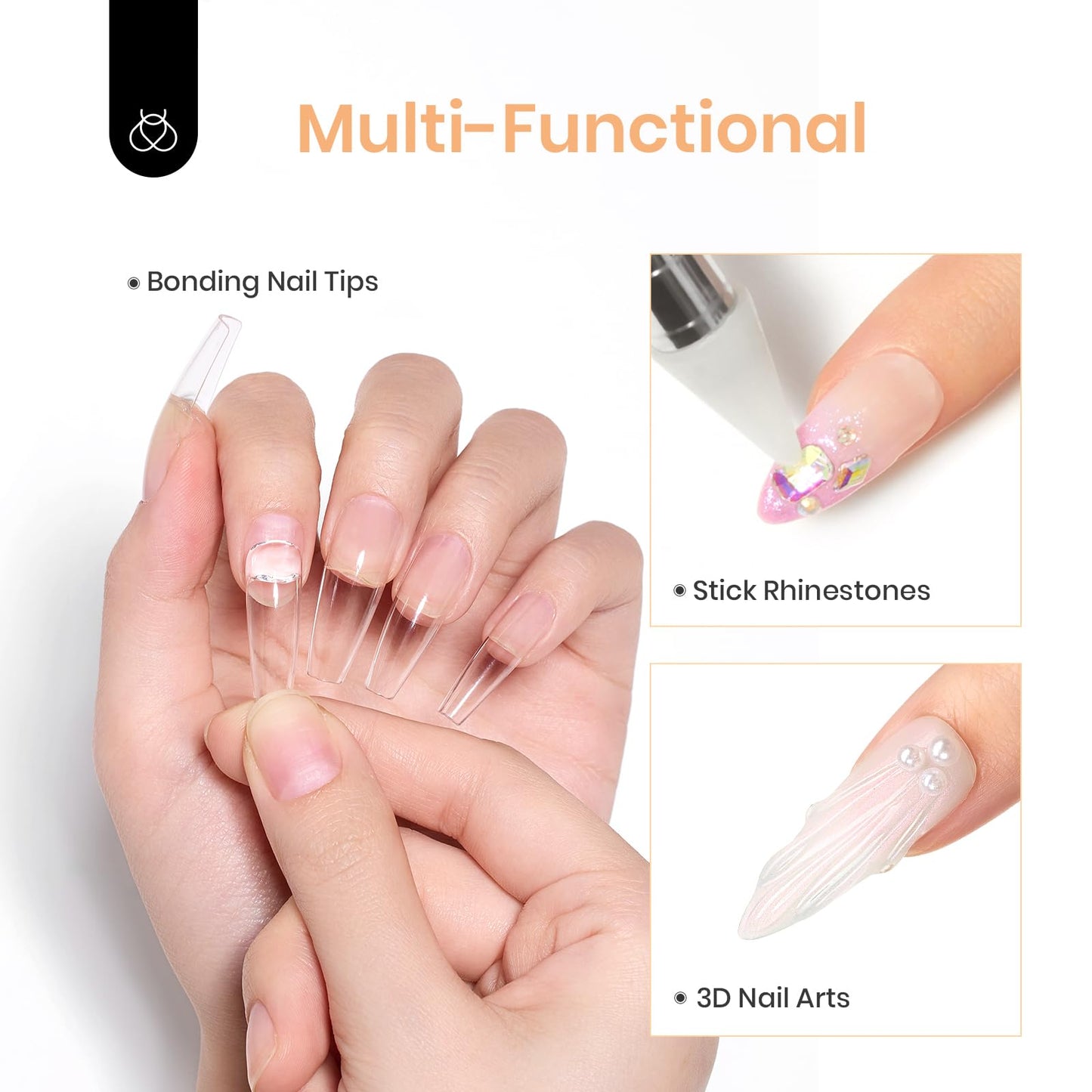 Beetles Nail Glue Gel 20g Tipex Solid Nail Glue Gel, Soft Nail Tips Gel Super Strong for Acrylic Nails