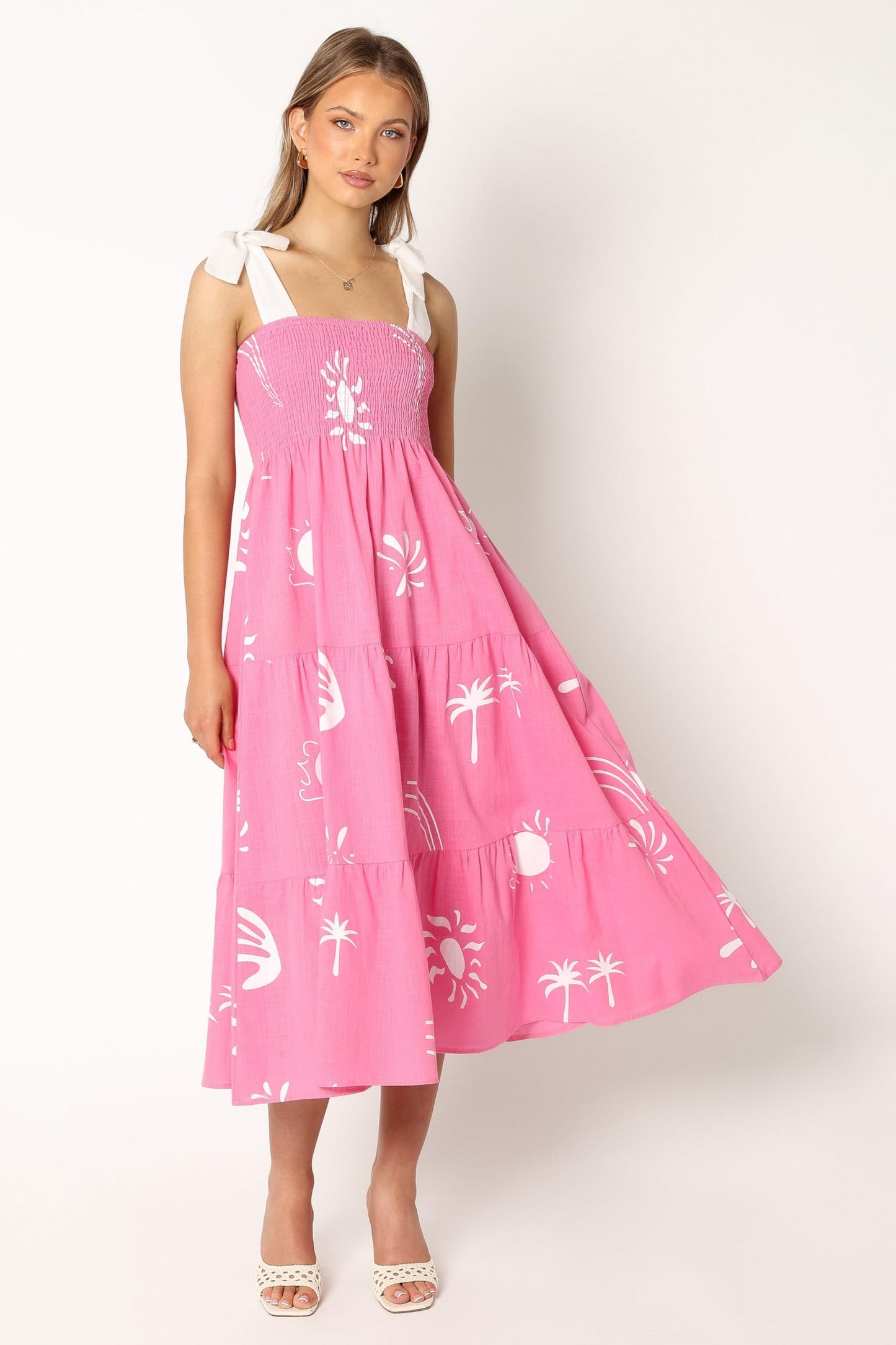 Petal & Pup Sarelle Midi Dress - Hot Pink XS