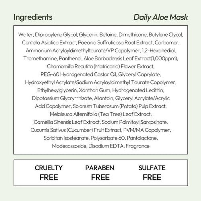 LAPCOS Aloe Sheet Mask, Daily Face Mask with Cucumber and Aloe Gel to Calm and Moisturize Skin, Korean Beauty Favorite, 5-Pack