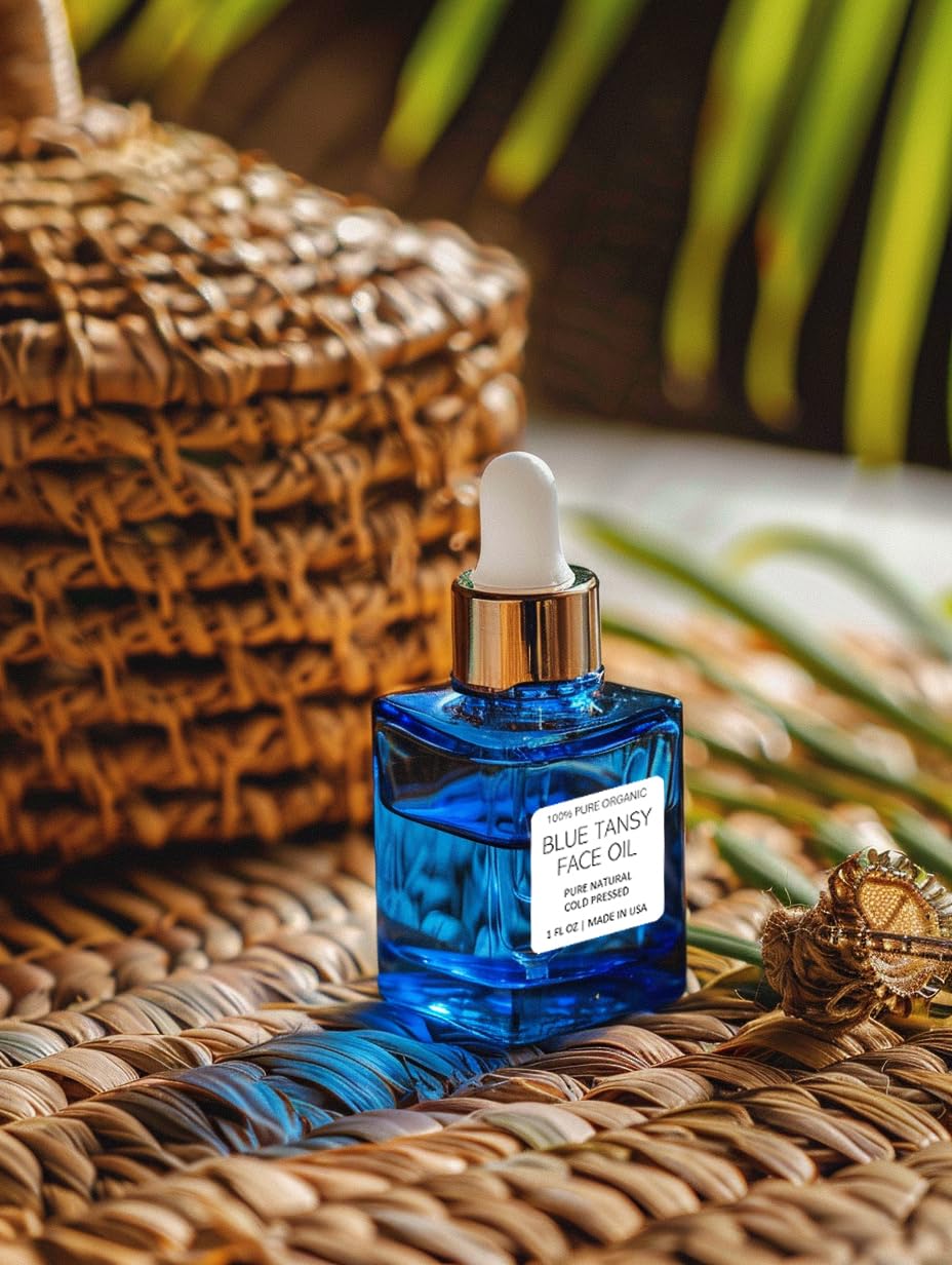 Sonora Bath & Flame Blue Tansy Face Oil - 100% Pure Blue Tansy Oil for Face - Noncomedogenic Blue Tansy Facial Oil for Sensitive and Acne Prone Skin